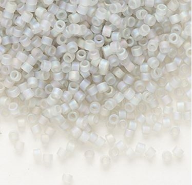 Seed beads, Delica 11/0, rainbow mist gray, 7,5 gram. DB1286V